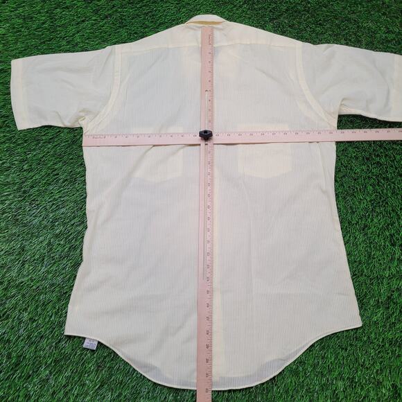 Vintage 80s Arrow Pastel Stripe Short Sleeve Button Up Shirt Mens Medium 15.5 - Picture 6 of 10